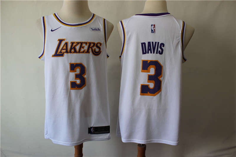 Men Los Angeles Lakers #3 Davis white Game Nike NBA Jerseys